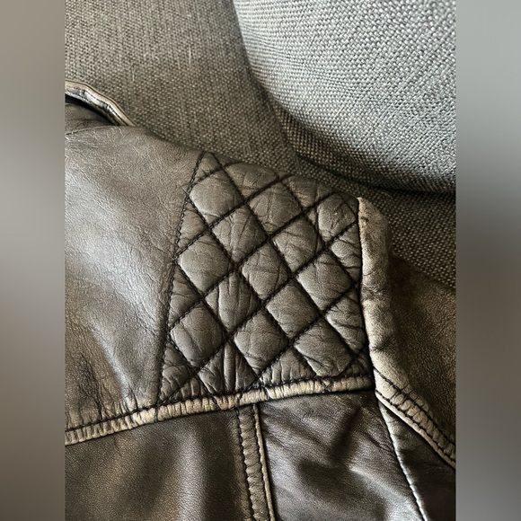 All Saints Women’s Leather Biker Jacket Size 4 - Picture 6 of 12